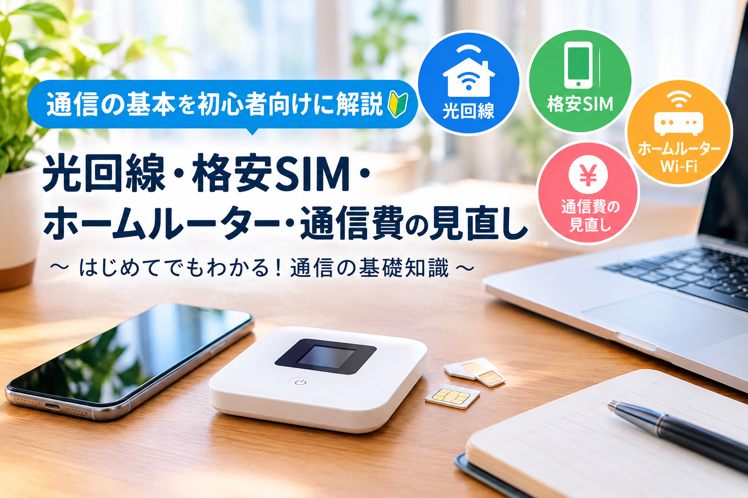 通信の基本を学ぶデスク風景